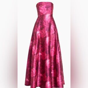 Sachi & Babi Strapless Floral Gown